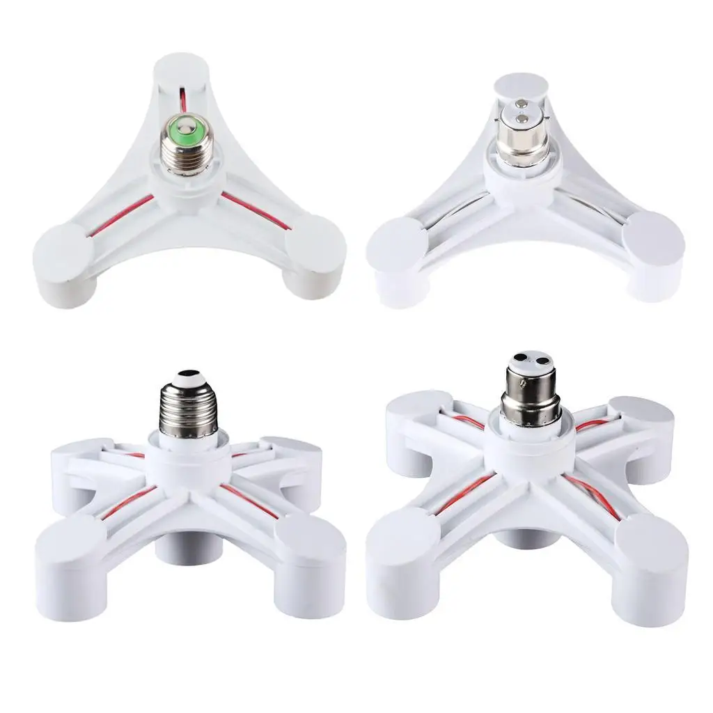 

3 in 1 E27 to E27 Base Socket Splitter LED Light Lamp Bulb Adapter Holder