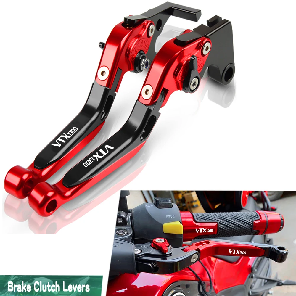 

VTX1300 Motorcycle Adjustable Extendable Motor Brakes Clutch Lever Handle For Honda VTX 1300 2003-2010 2009 2008 2007 2006 2005