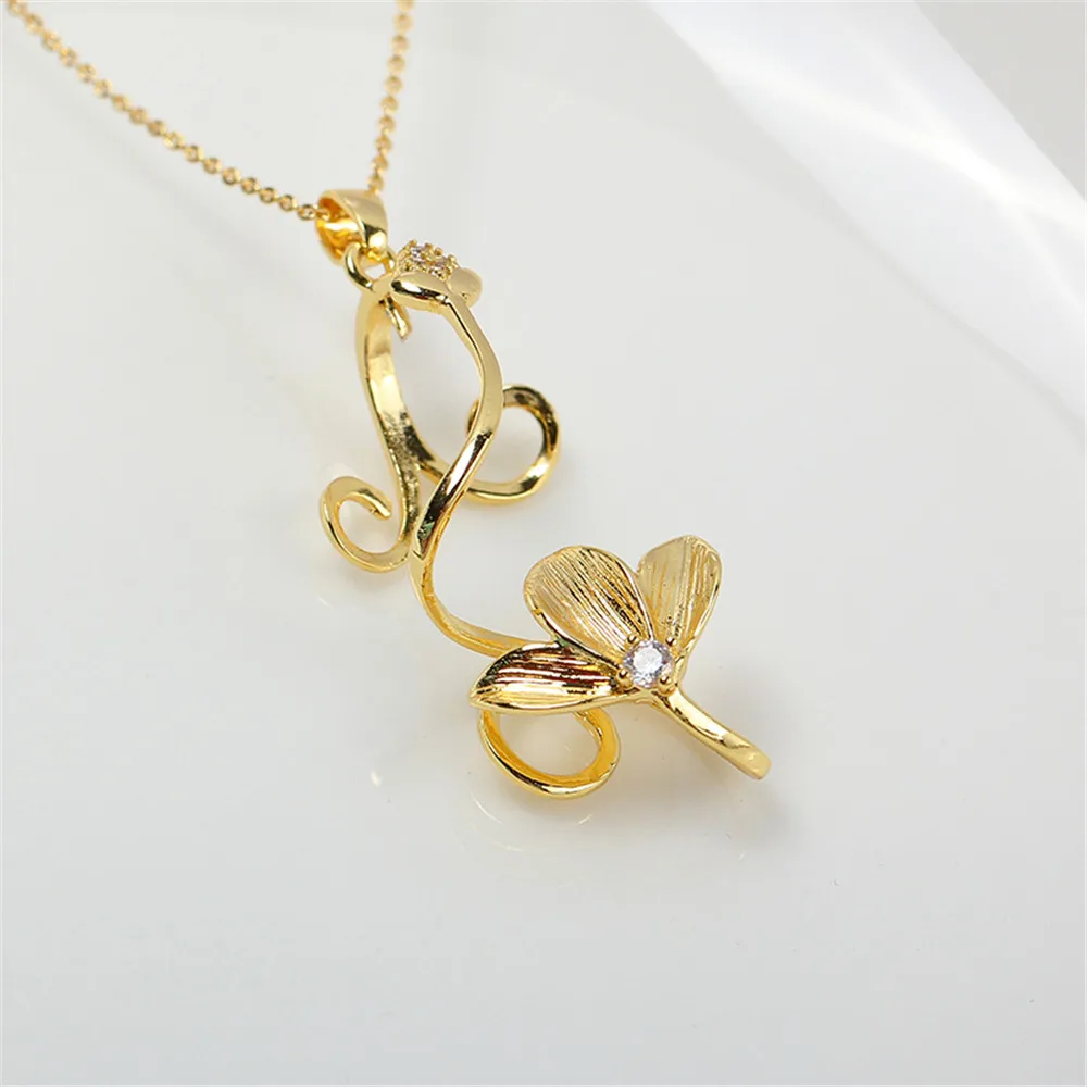 Внутренняя медная 14-каратная Золотая обмотка жемчужная подвеска в стиле барокко