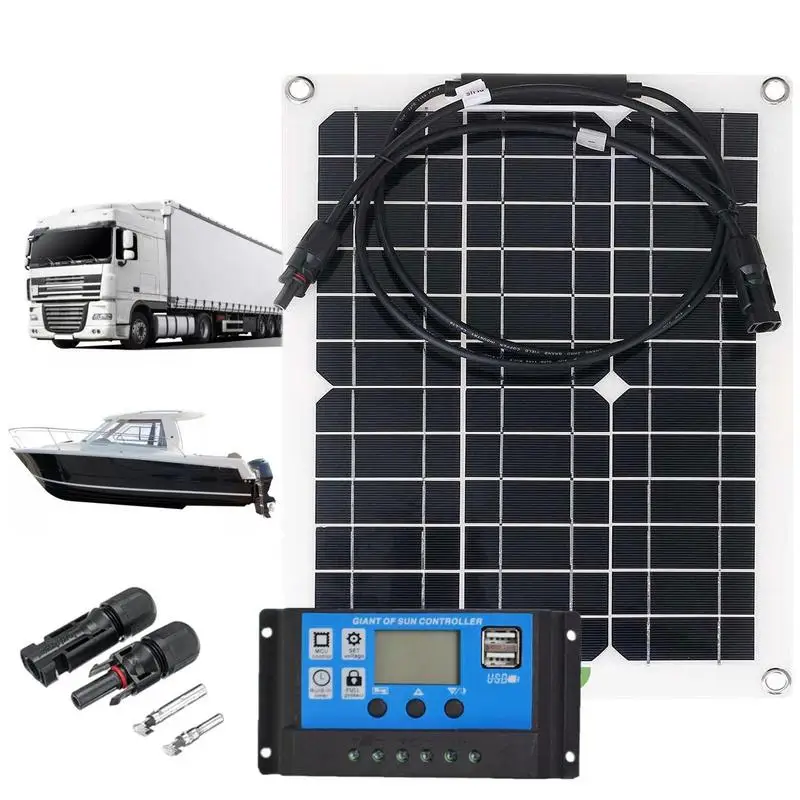 

Portable Solar Panel Kit 300W Monocrystalline Solar Panel Outdoor Solar Panel Kit With 40A PWMs Solar Controller For Off Grid RV