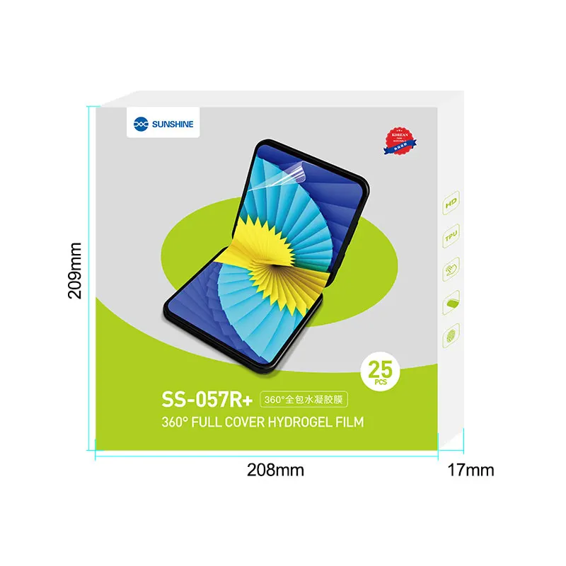 Фотопленка Sunshine SS-057R-Plus 360 ° с полным покрытием Гидрогелевая пленка макс. 11 дюймов