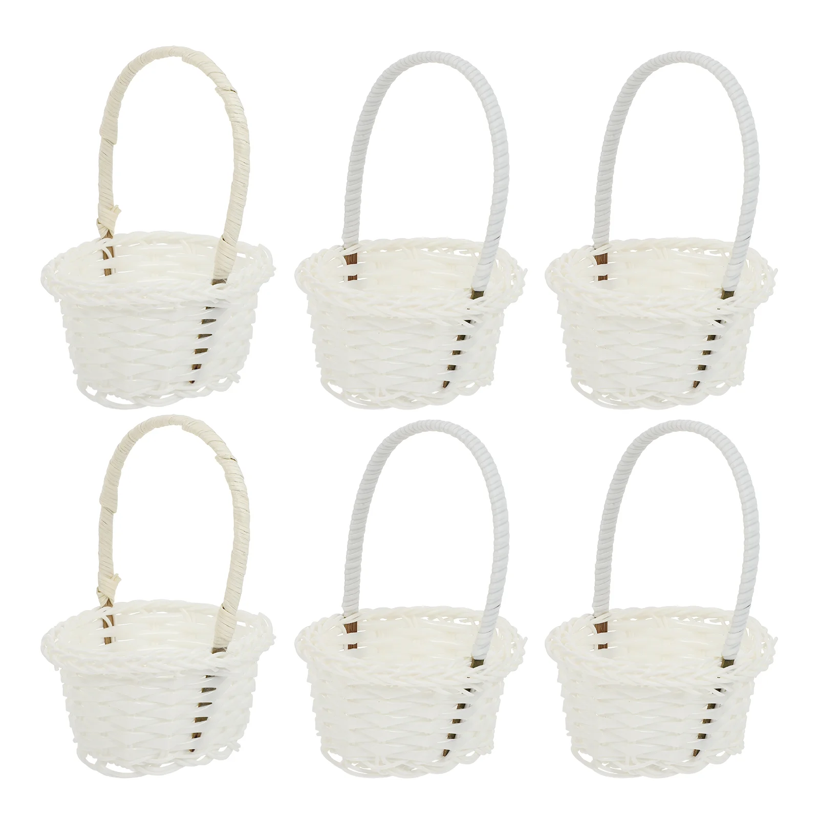 

Basket Baskets Woven Miniflower Handle Rattanpicnic Wicker Smallstorage Tiny Easter Gift Girl Party Favors Hamper Handles Straw