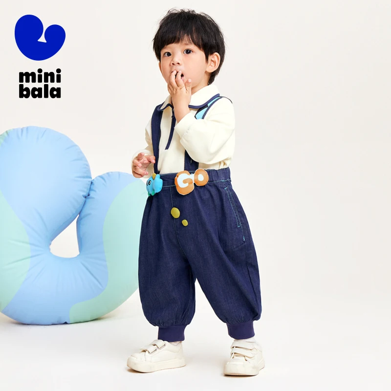 Длинные мини-брюки с оборкой джинсы для мальчиков и девочек новинка весны 2024