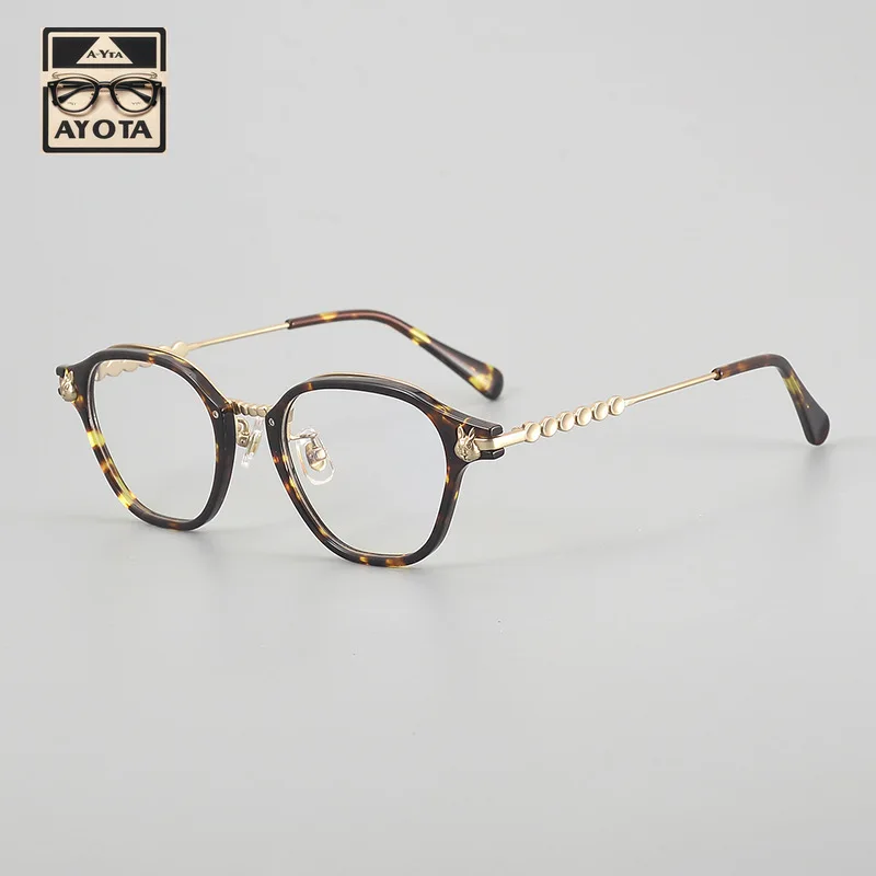 2021 многоугольная оправа для очков из чистого ацетата титана мужские