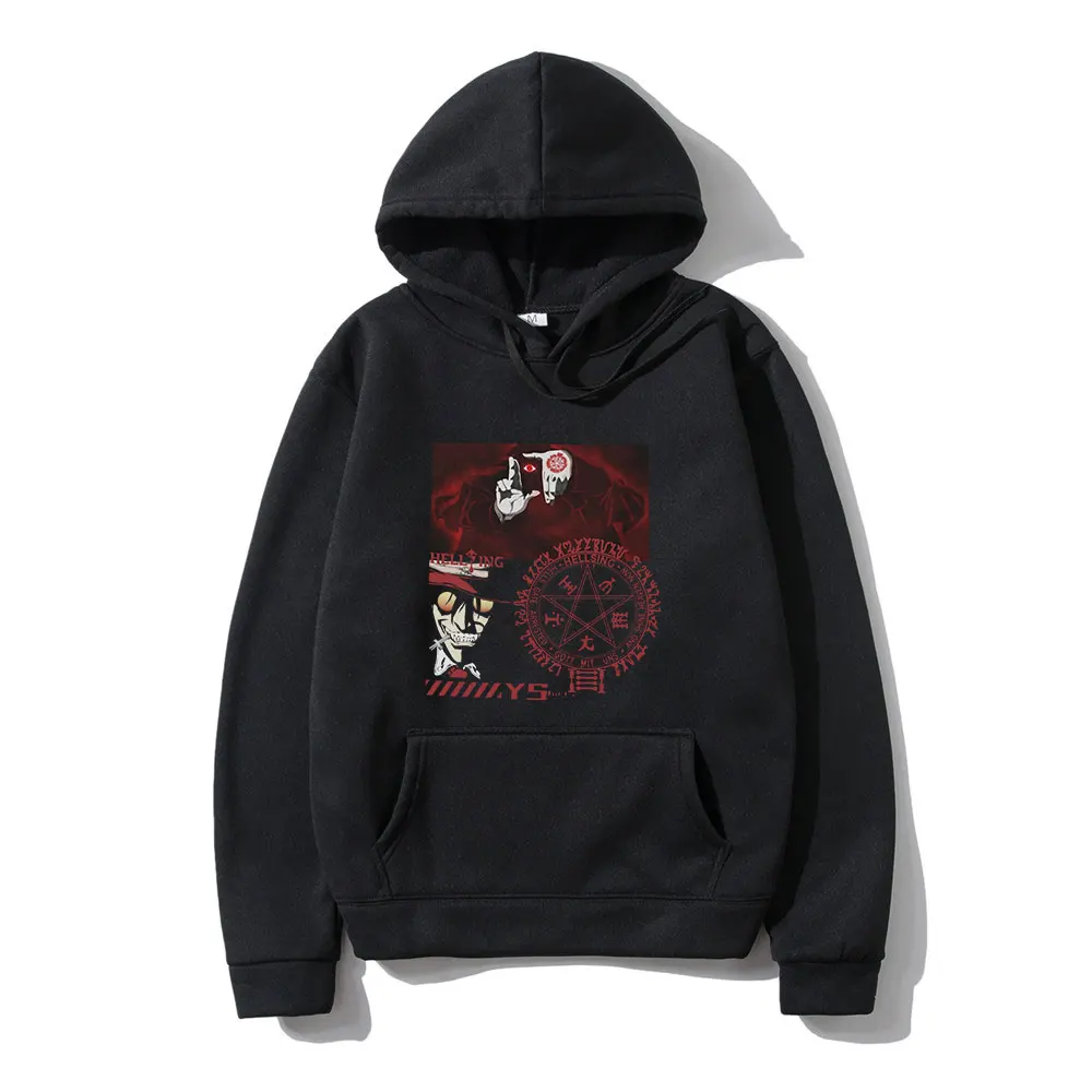 

Anime Hellsing Alucard 2021 Hot New Product Retro Comic Print Winter Long Sleeve Thick Loose Sports Comfortable Man Hoodie