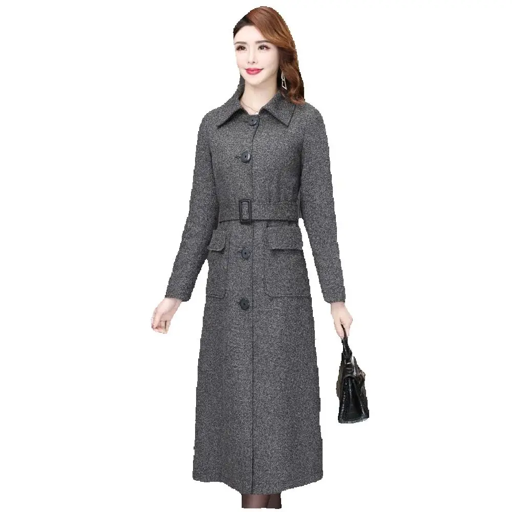 Высококачественная модная женская ветровка новое осенне-зимнее длинное пальто