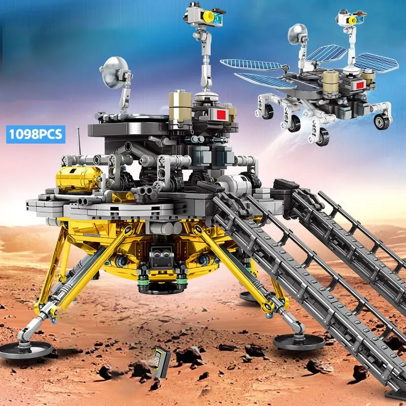 1098pcs City Rockets Space Shuttle Mars Rover Model Building Blocks Kits Assemble Bricks Diy Educational Toys For Kids