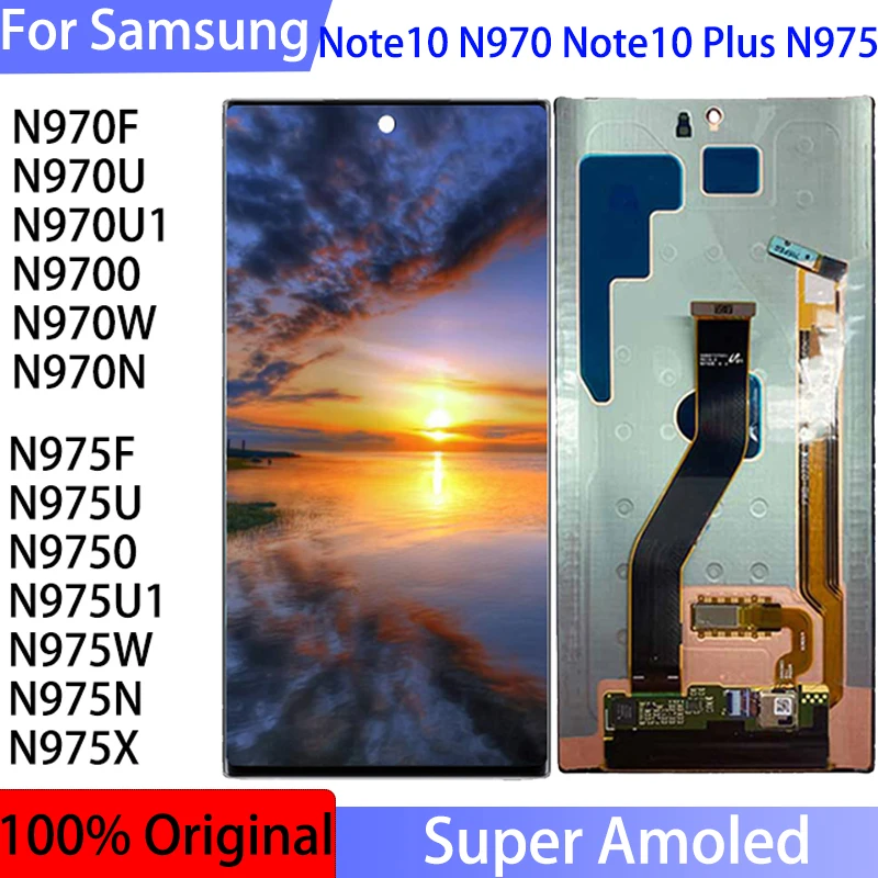 ЖК-дисплей Super AMOLED для SAMSUNG Galaxy Note 10 N970 N970F сенсорный экран с дигитайзером Note10