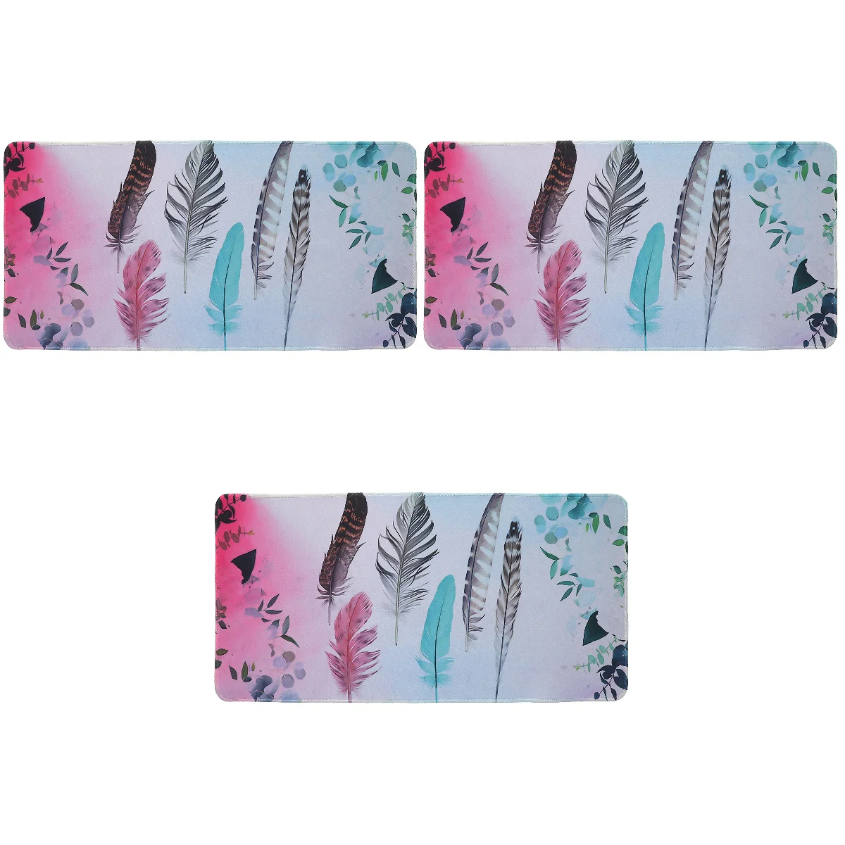 

3pcs Pad Pattern Rubber Laptop Mat Computer Mousepad Desk Accessory