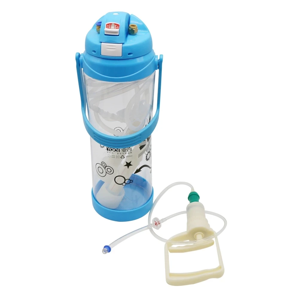 0.8 Gal Vacuum Pump Milker for Farm Sheep Cows Goats 1 Set 3L Manual Double Head Impulse Milk Milking Machine Portable Plastic
