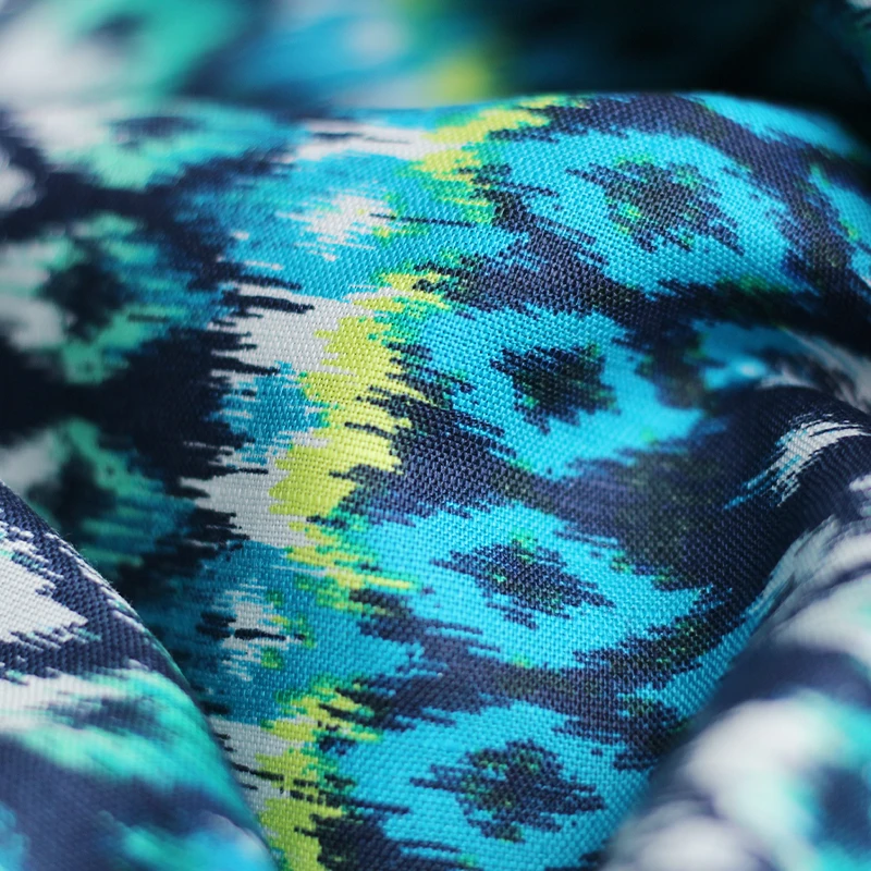 Красная малиновая бирюза льняная ткань с рисунком бриллиантов женское летнее