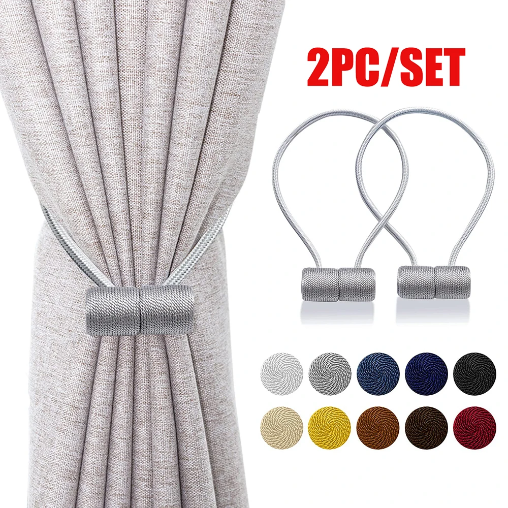

2PC 16 Inch magnetic Decorative Curtain Holdback Curtain Clip Buckle Hook Curtain Tieback Polyester Decorative Home Accessorie
