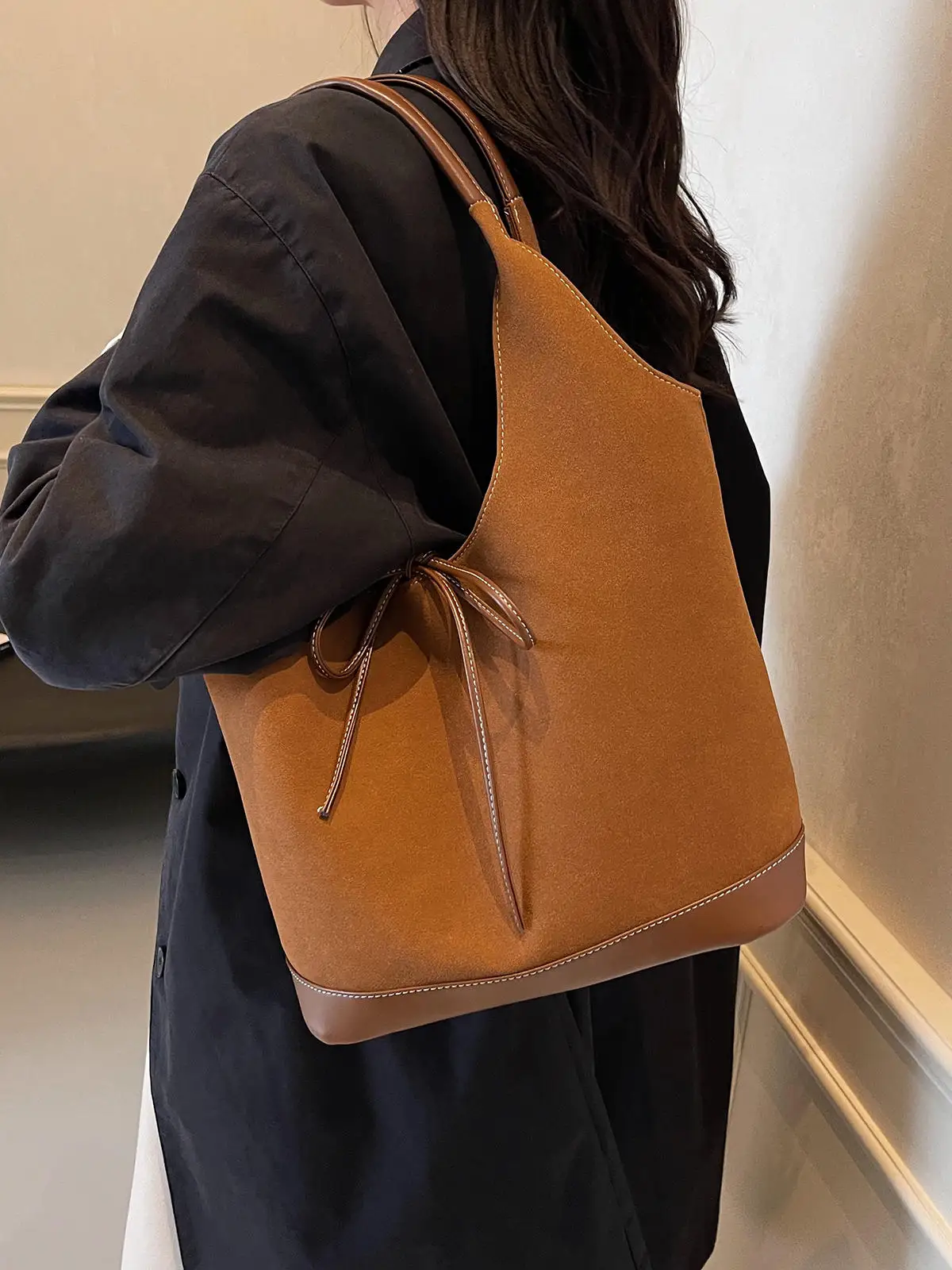 Винтажная матовая Вместительная женская сумка осенне-зимняя сумка-тоут из