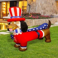 2 6 ft patriotic independence day 4th of july inflatable american dog lighted blow up party decoration for outdoor indoor garden