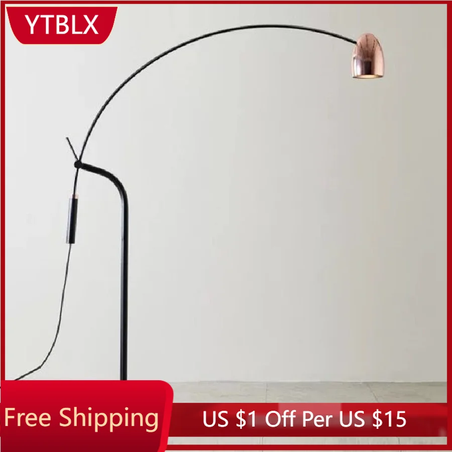 

Italian Led Fishing Floor Lamps for Living Room Decor Nordic Designer Standing Lamp Bed Room Study Black Floor Lights Lighting