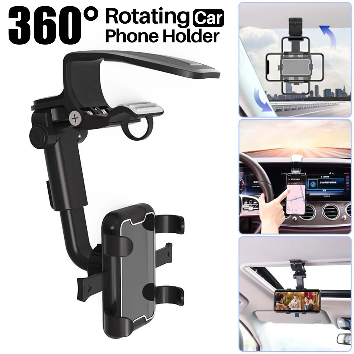 

Bakeey 360° Rotating Car Phone Holder Sunshade Baffle/ Steering Wheel/ Dashboard/ AR Navigation Mobile Phone Bracket For Phone