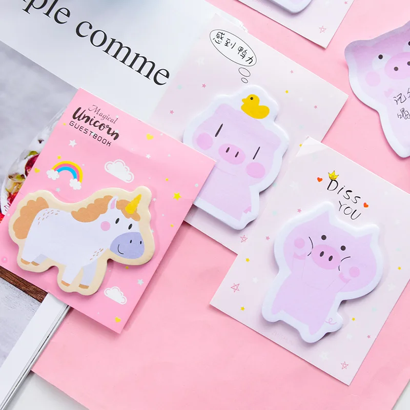 Симпатичные блокноты для записей в виде единорога стикеры кавайной свиньи
