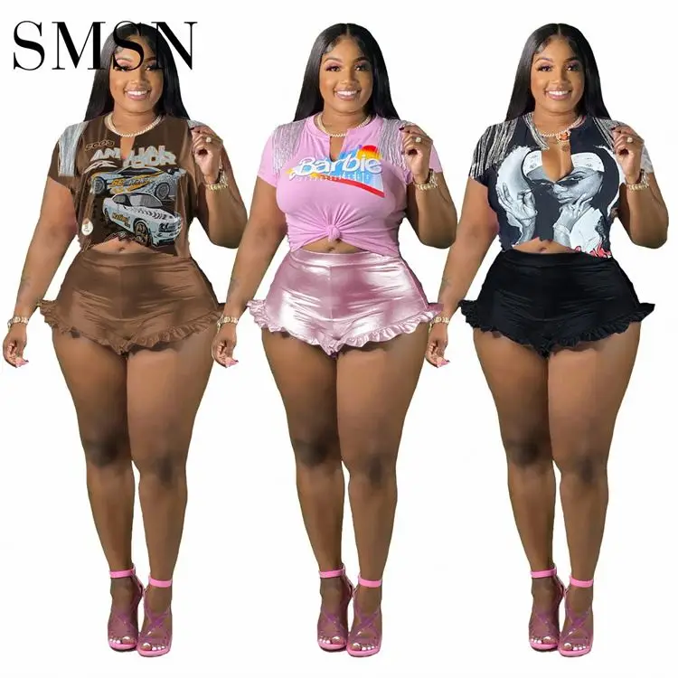 

Комплект одежды из двух предметов, футболка с принтом в стиле хип-хоп и милые брюки с бахромой, новинка 2022, комплект из двух предметов