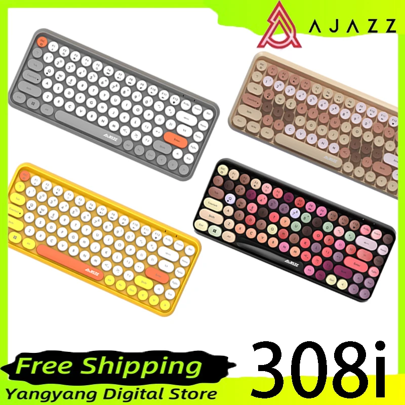 Клавиатура AJAZZ 308i Беспроводная с поддержкой Bluetooth 84 клавиши