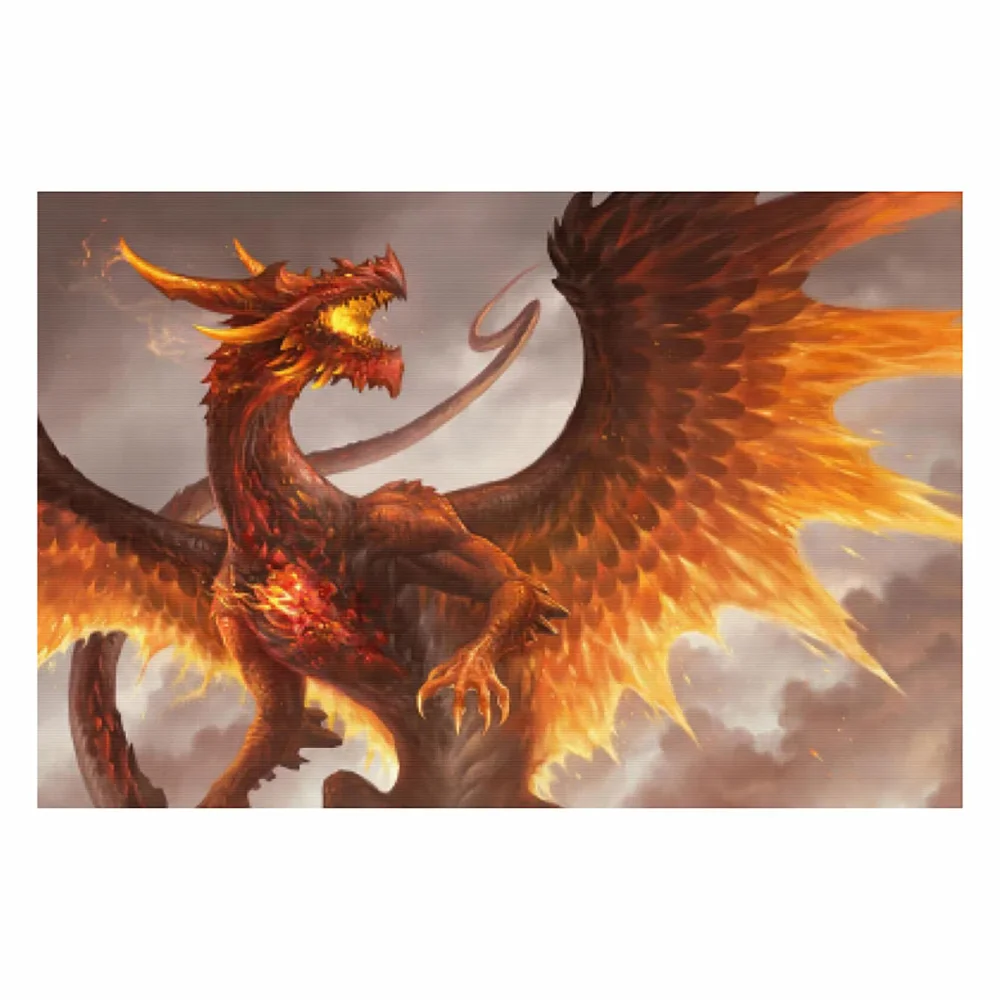 

5D DIY Animals Fiery Dragon Diamond Painting Square/Round Rhinestone Hobby Crafts Mosaic Handmade Gifts Cross Stitch Home Decor