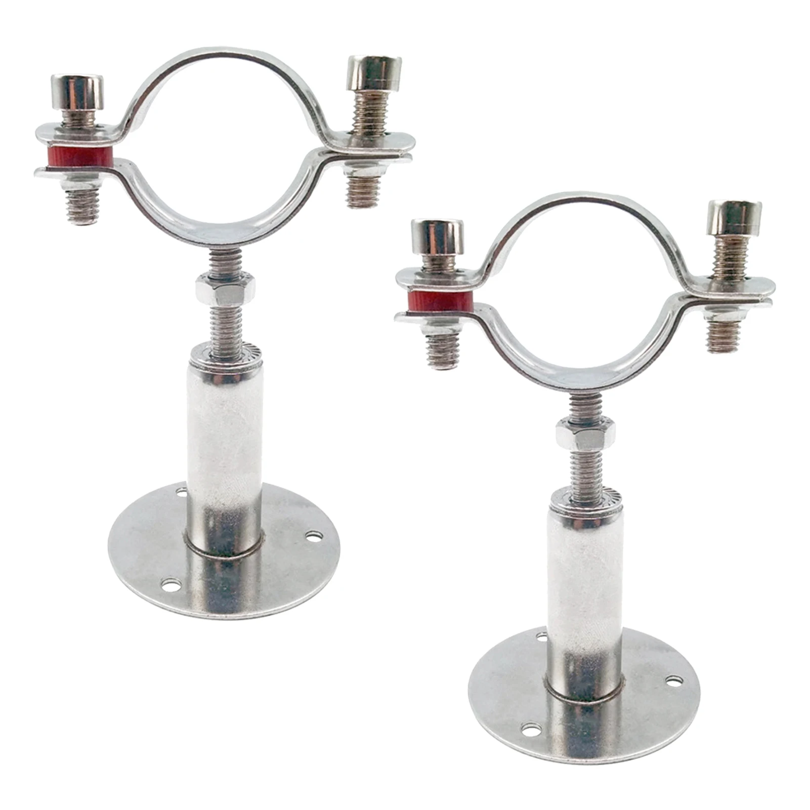 

Set of 2 Stainless Steel Wall Bracket Ceiling Mount Pipe Brackets Adjustable Pipe Clamps Easy Installation Home Hardware