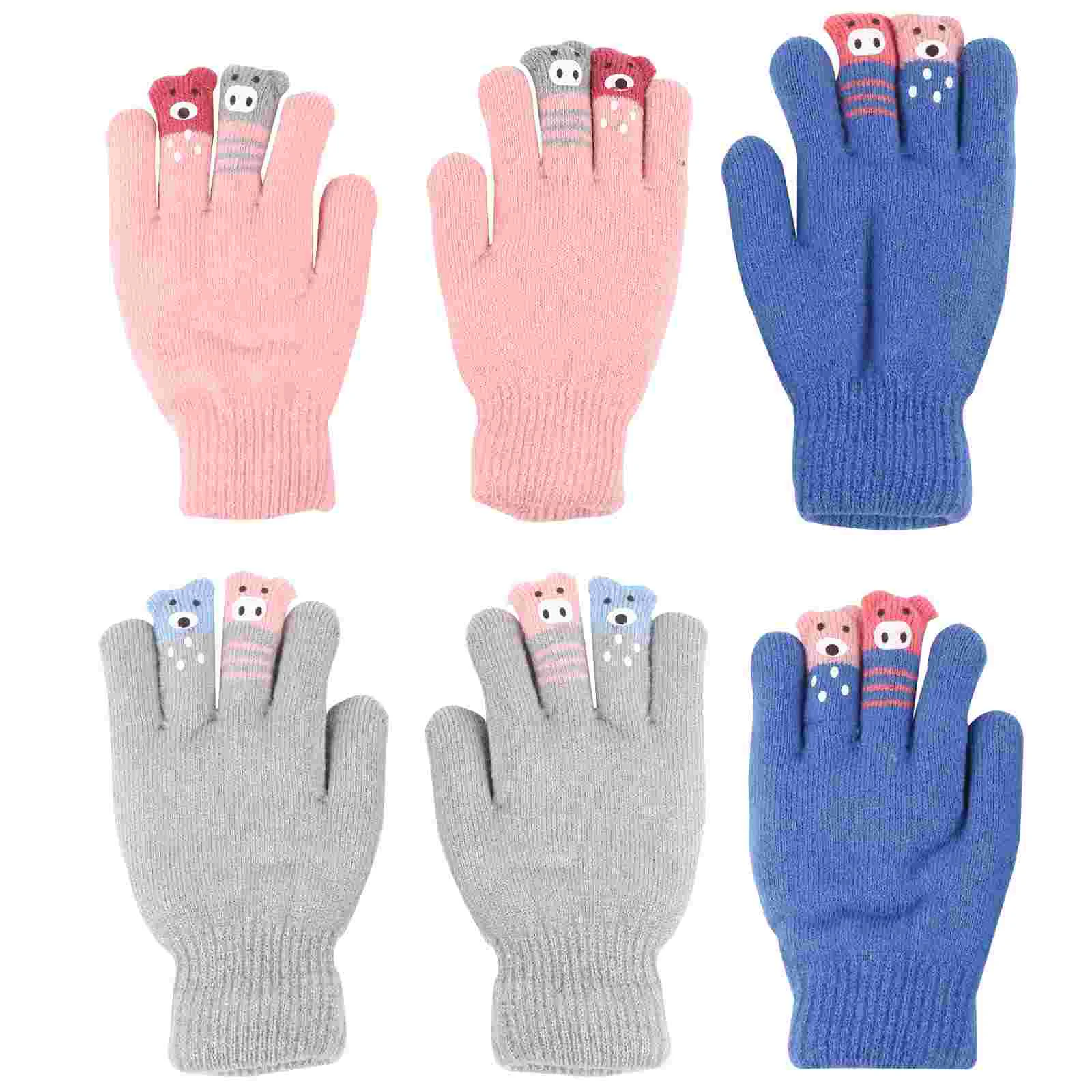 

3 Pairs Adorable Practical Pretty Creative Warm Kids Knitted Thicken