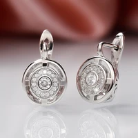 huitan unique design womens earrings rose gold colorsilver color luxury bridal wedding earrings high quality jewelry drop ship