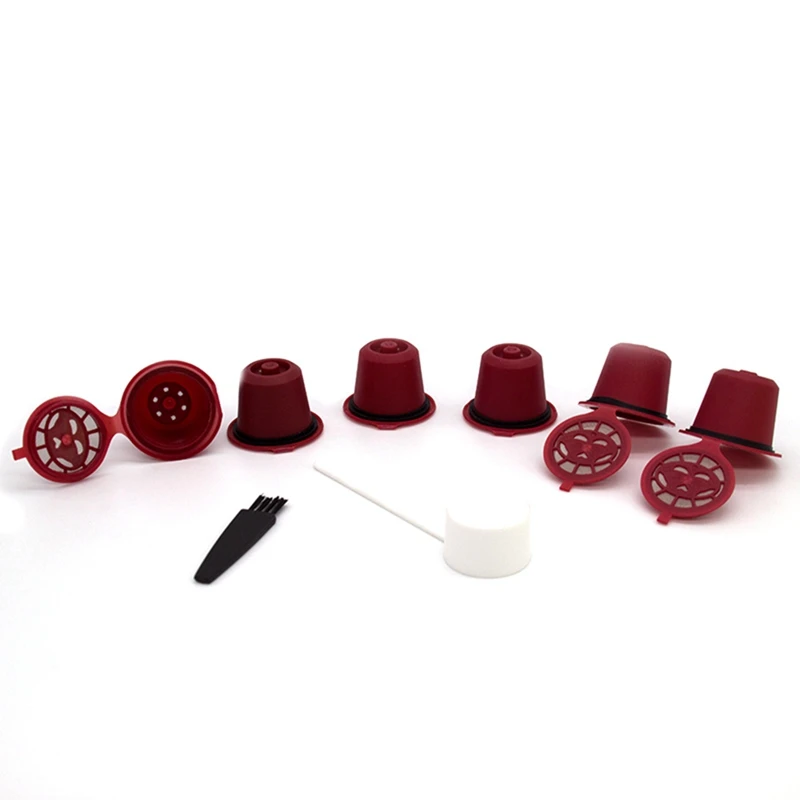 

6PCS For Nespresso Refillable Reusable Coffee Capsule Coffee Filter Cup Machine Capsule Plastic Filter