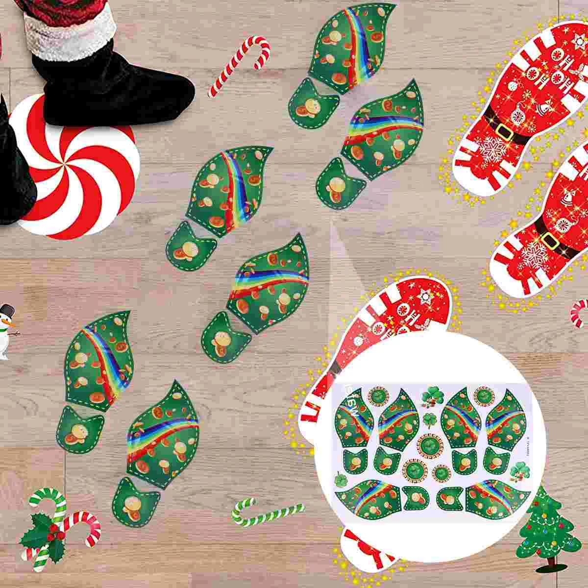 Наклейки на пол со следами наклейки день Святого Патрика противоскользящие