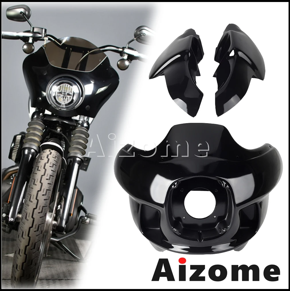 Мотоциклетная Нижняя верхняя обтекатель лобовое стекло фары маска для Harley Softail Low