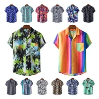 2022 linen men summer shirts for men hawaiian floral camisas mens shirts short sleeve fashion clothing trends casual shirts