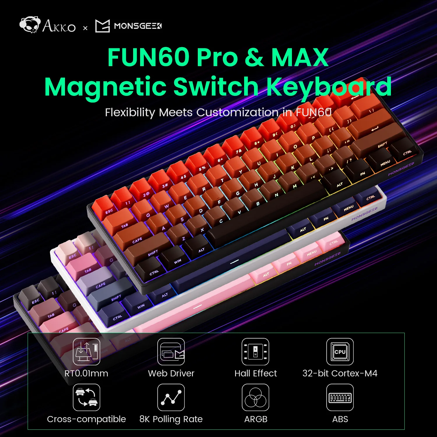 Fun60 Pro Driver Akko MonsGeek FUN60 PRO&MAX HE Механическая беспроводная игровая ...