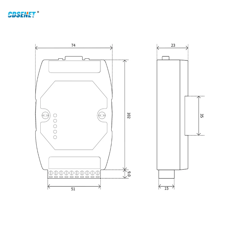 CAN to RS485 RS232 RS422 CANBUS Serial Protocal Converter 2-Way Transparent Data transmission CDSENET ECAN-401S CAN 2.0 Modbus