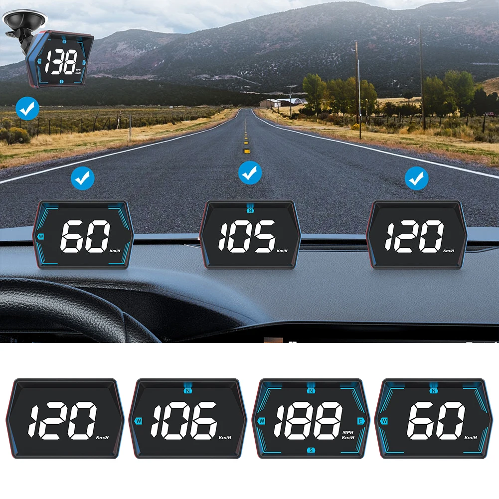 Автомобильный HUD цифровой GPS спидометр проекционный дисплей Mph Kmh сигнализация