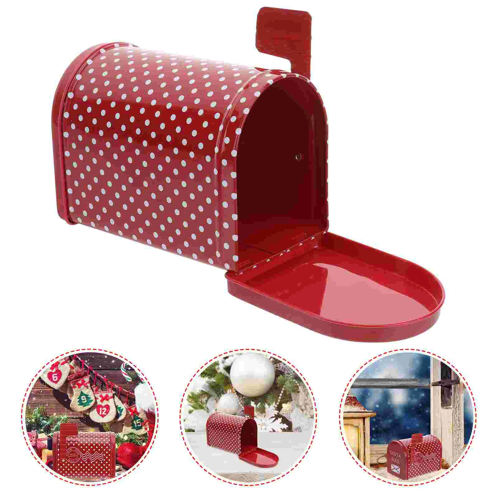 

Christmas Box Mailbox Tins Tin Candy Cookie Gift Storage Santa Metal Boxes Tinplate Holiday Empty Decorative Letters Tojar Mail