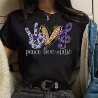 peace love music women t shirt harajuku t shirt women short sleeve tee tops cute tee shirt 90s girls female graphic t shirts