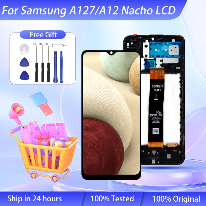 

Wholesale 6.5 Inch A12 Nacho Display For Samsung Galaxy A127 LCD Touch Screen Digitizer A127M A127U A127F Assembly With Frame