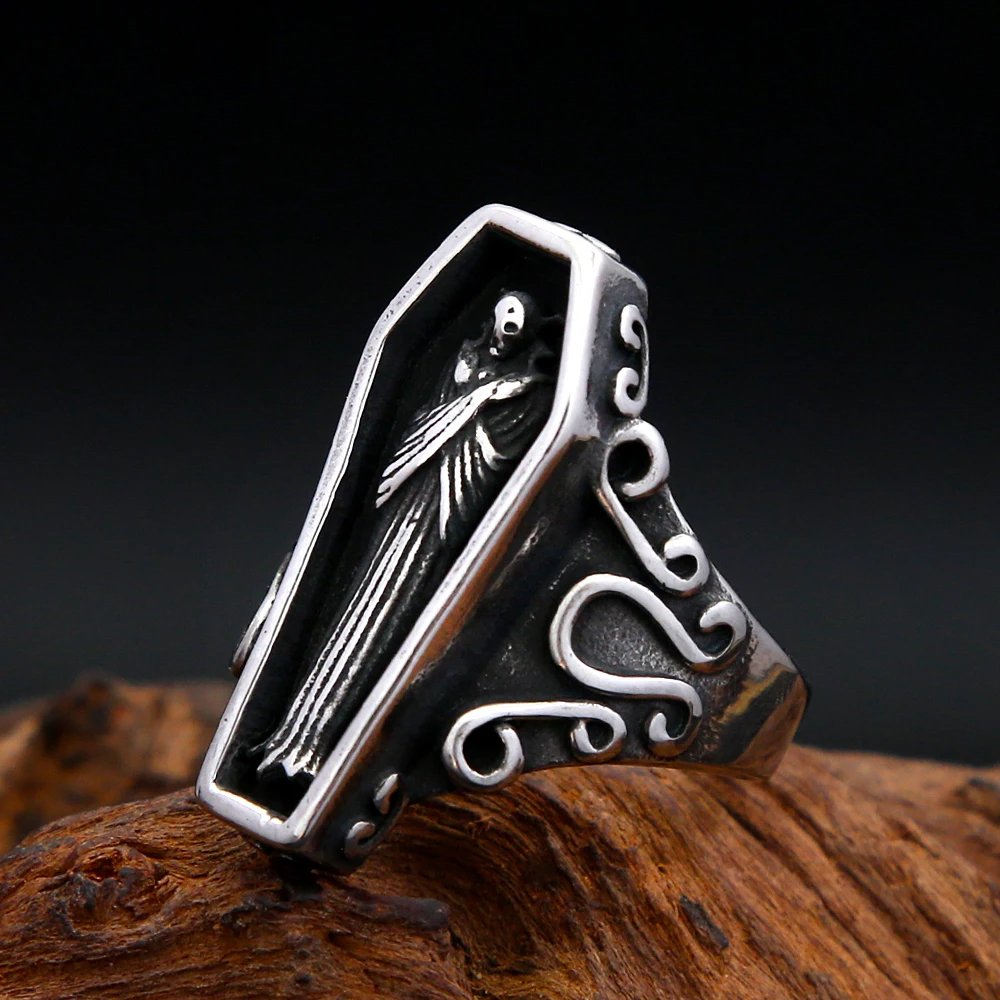 Модное винтажное кольцо вампира для мужчин и женщин из нержавеющей стали в стиле