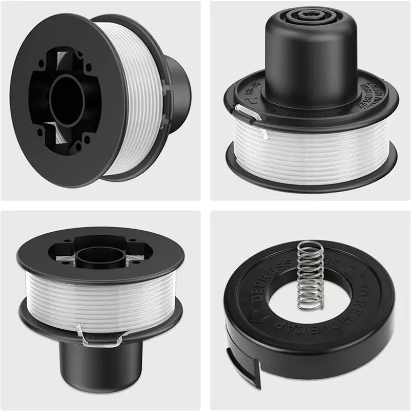 Фото Катушка для триммера B03C-6X A6226-XJ, совместимая с триммерами Black+Decker, замена для моделей GL250, GL310, с крышкой катушки №5
