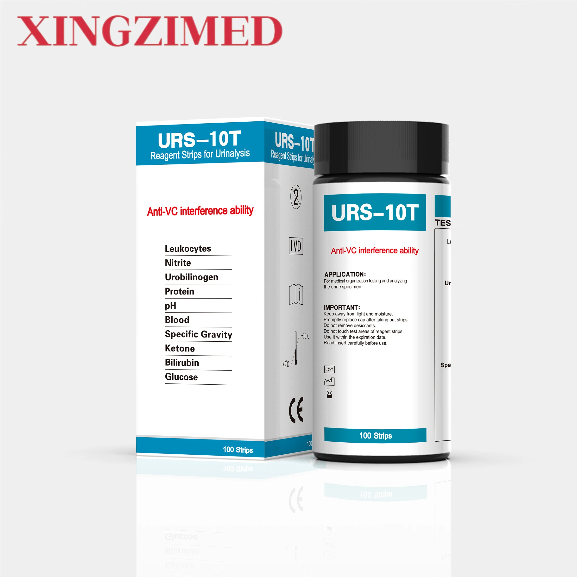 

XINGZIMED, комплект для тестирования мочи на 100 отсчетов для 10-параметрических тест-полосок для мочи UTI