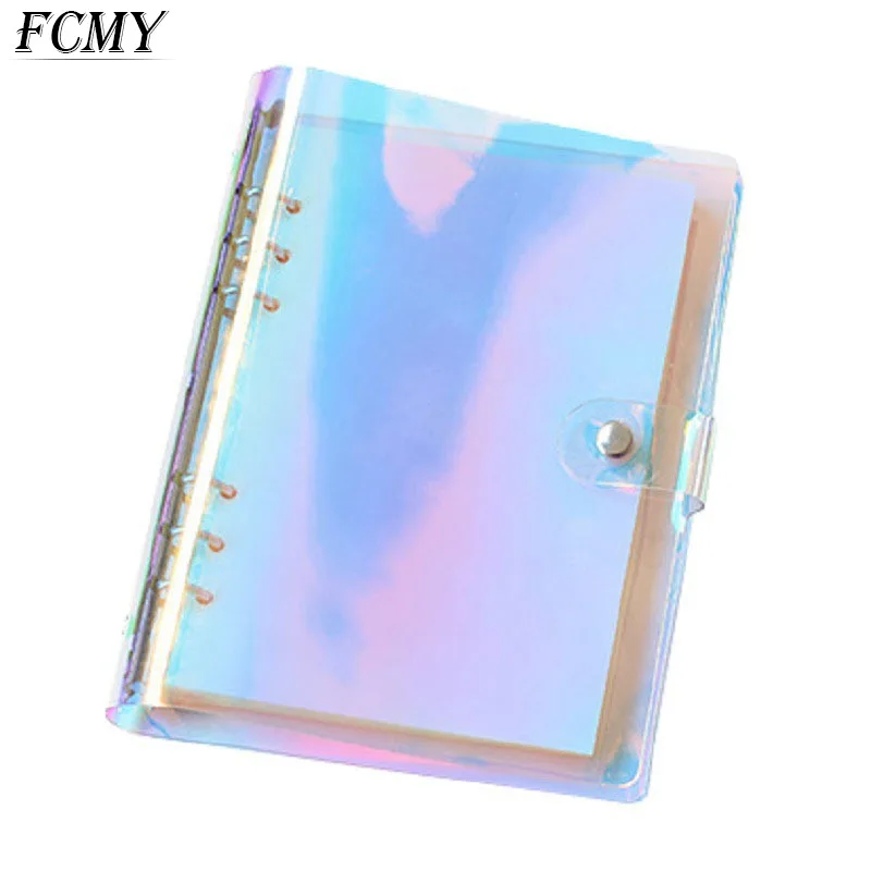 A5 A6 PVC Creative Laser Binder Loose Notebook Diary Loose Leaf Note Book Planner Office Supplies Journal A6 Binder Planner NEW