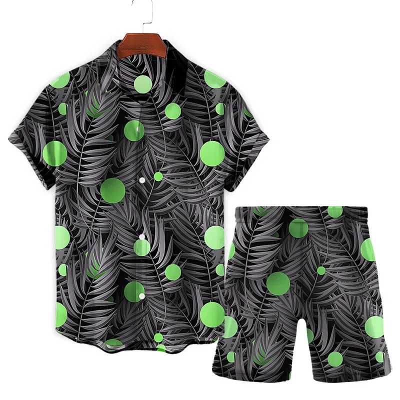

Men's Shirt Shorts 2 Piece Summer 3D Digital Color Printing Style Comfortable Trend Hawaiian Women's Breathable Suit