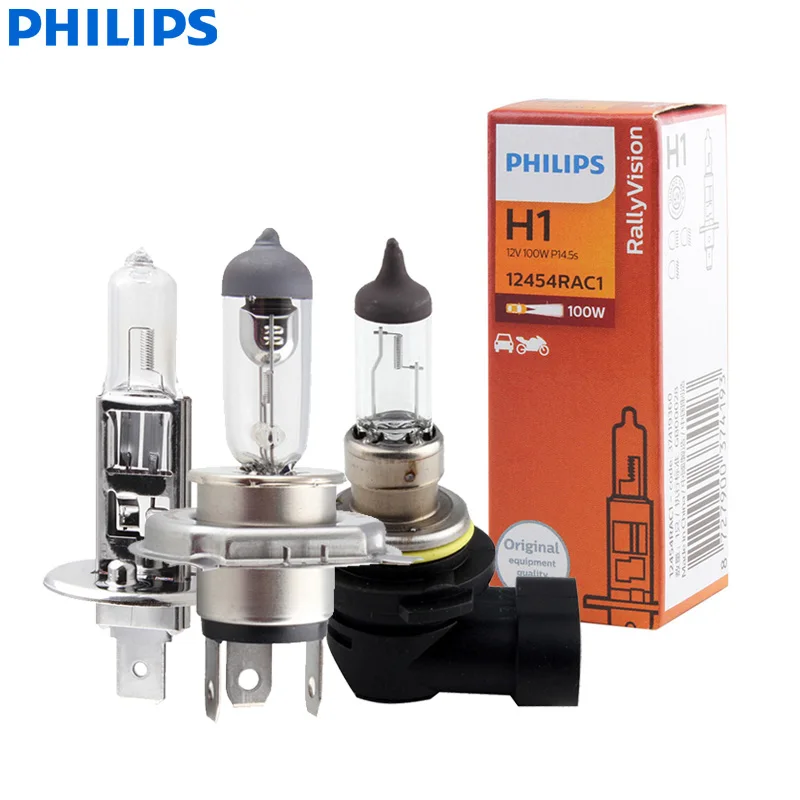 Philips RallyVision H1 H3 H4 HB2 HB3 HB4 внедорожная яркая лампа 9003 9005 9006 Высокая мощность