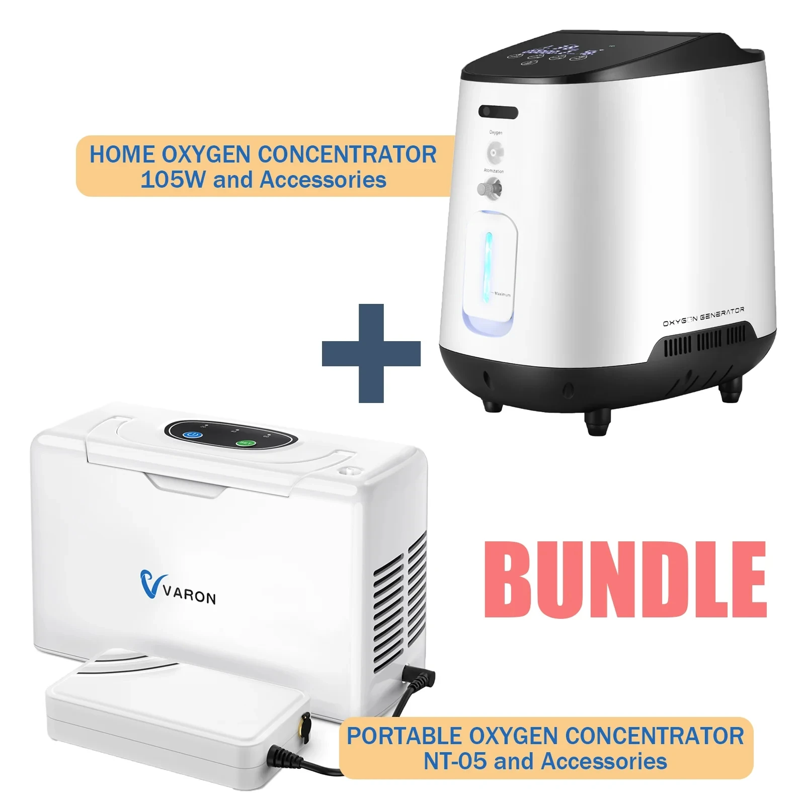 

Varon Household&Light Portable Series Combine, 0xy Con-cen-trator, Air Purifier, Suit for Use Indoor/Outdoor/Travel, US Stock