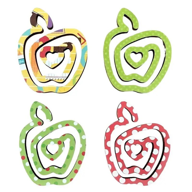 

4pcs Cartoon Designed Book Markers Paper Clips Non-slip Portable Bookmarks Planner Clip For Girls Fruit Bookmarks For Boys