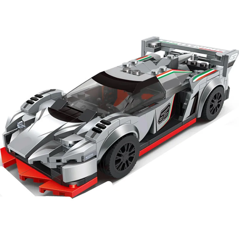 

MOC Speeds Champions Series Lam-bo-r-g-hi-ni Po-is-o-n Famous Supercar Race Car Sports Building Blocks Bricks Kits Classic Model