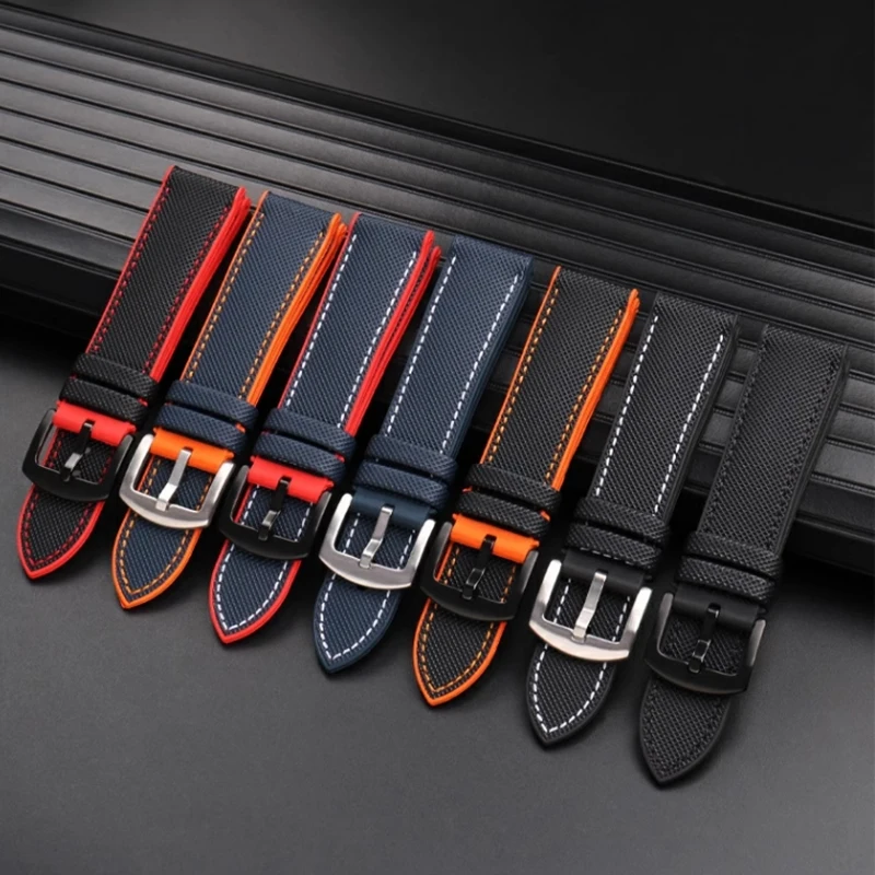 Фото Высококачественный резиновый ремешок для TAG Heuer F1 Gulf Aquaracer Monaco, мужской водонепроницаемый браслет, синий, оранжевый, 20 мм, 21 мм, 22 мм, 24 мм №2