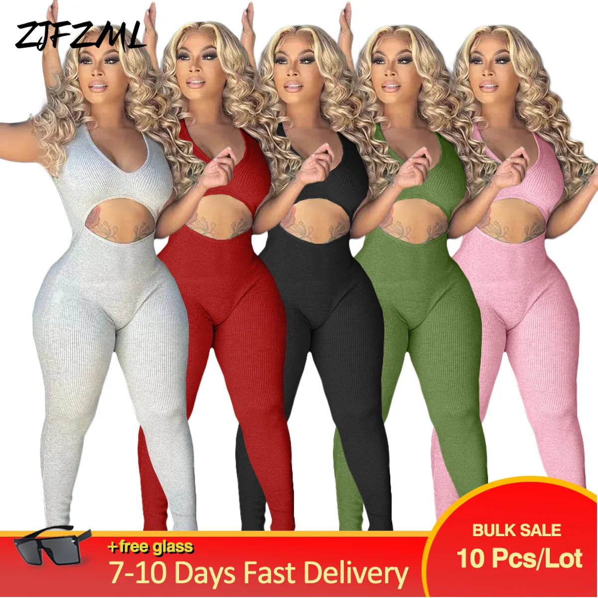 

Большие партии, оптовая продажа, сексуальные ребристые облегающие комбинезоны, женский комбинезон, спортивная одежда для активного отдыха,...