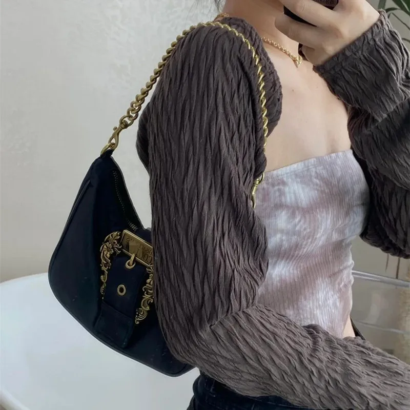 2023 New Famous Designer Chain Shoulder Messenger Bags High Quality Women Purse And Handbags Fashion Metal Portable Armpit Bag