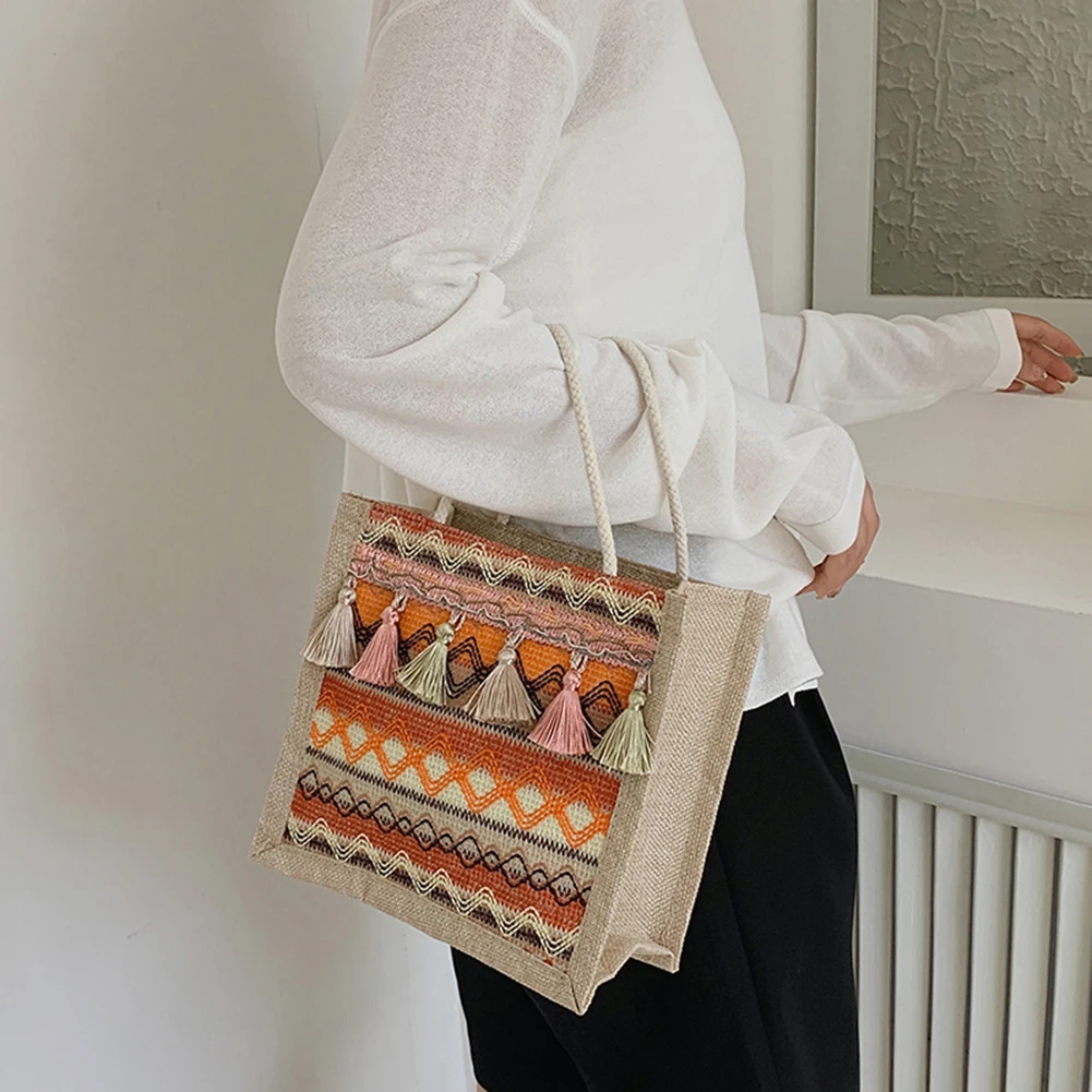 Повседневные сумки-тоуты в этническом стиле женские маленькие сумки на плечо
